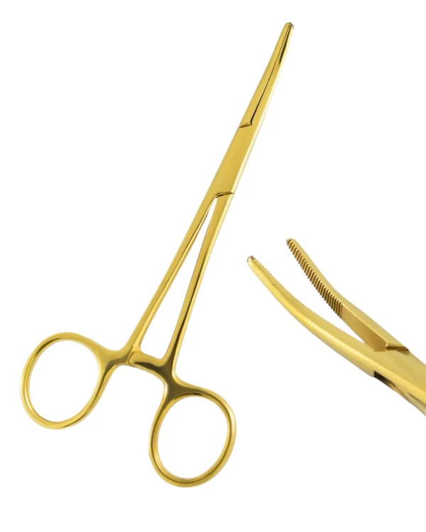 Szczypce złote do piercingu 14cm