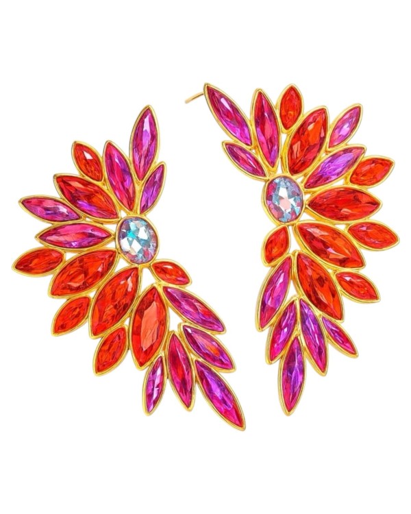 Kolczyki eleganckie różowe błyszczące