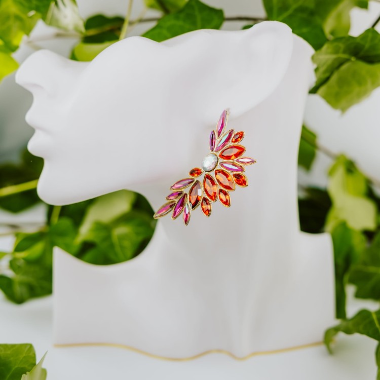 Kolczyki eleganckie różowe błyszczące