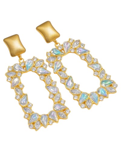 Kolczyki prostokątne z kryształami