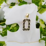 Kolczyki prostokątne z czarnymi kryształami