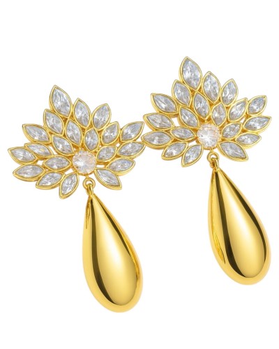 Kolczyki złote krople blasku