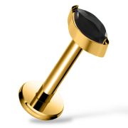 Tytanowy złoty Labret z cyrkonią markiza