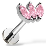 Tytanowy srebrny labret ozdobny markizy