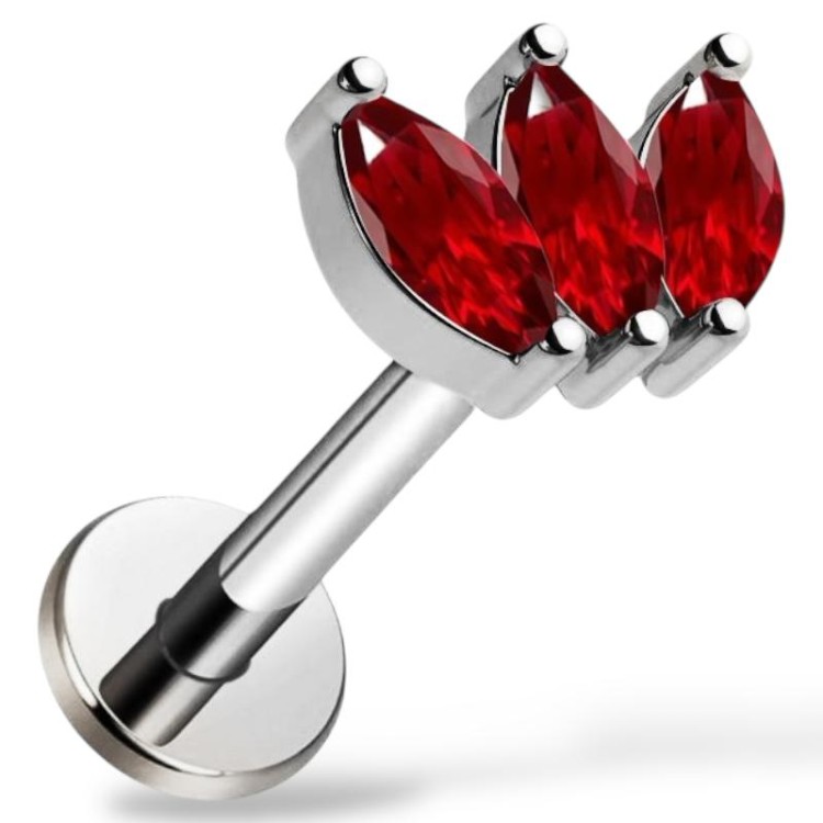 Tytanowy srebrny labret ozdobny markizy