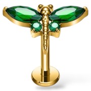 Tytanowy złoty labret ważka