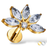 Tytanowy labret w kształcie KWIATU