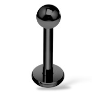 Czarny Labret z kulką - Stal Ch.316L