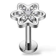 Tytanowy Labret z kwiatuszkiem