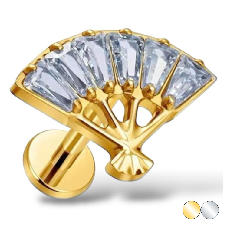 Tytanowy  labret wachlarz