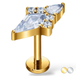 Tytanowy ozdobny labret z cyrkoniami