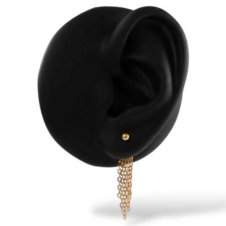 Złota zawieszka zwisające łańcuszki