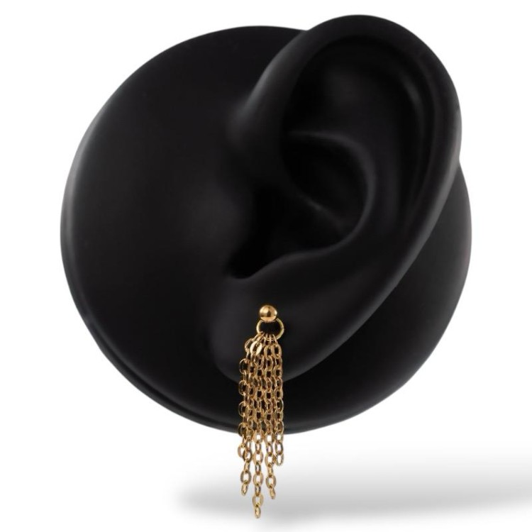 Złota zawieszka zwisające łańcuszki