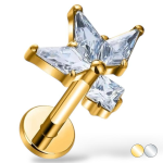 Tytanowy labret z geometryczną gwiazdą