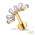 Tytanowy labret z cyrkoniami