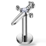 Tytanowy ZŁOTY labret sztylecik
