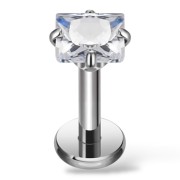 Tytanowy Labret z kwadratową cyrkonią