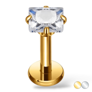 Tytanowy Labret z kwadratową cyrkonią