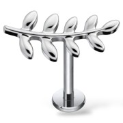 Tytanowy labret w kształcie gałązki