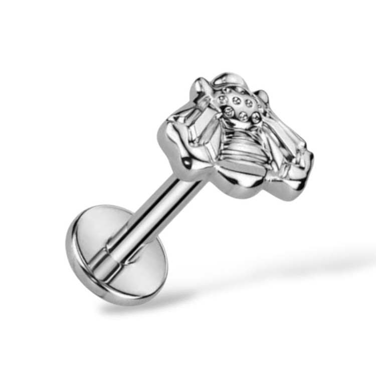 Tytanowy labret Złoty w kształcie Pszczoły