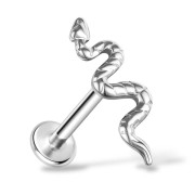 Tytanowy labret w kształcie węża