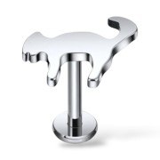 Tytanowy labret w kształcie kota