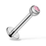 Tytanowy srebrny Labret cyrkonia