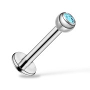 Tytanowy srebrny Labret cyrkonia