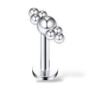 Stalowy labret z kuleczkami