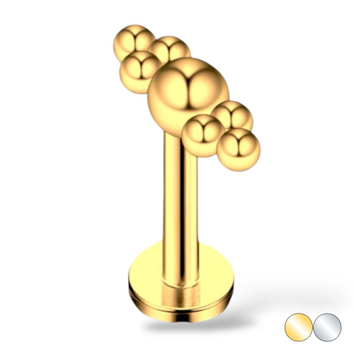 Stalowy labret z kuleczkami