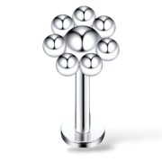 Stalowy labret w kształcie kwiatka