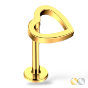 Stalowy labret srebrny serce