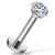 Tytanowy labret kamieniem moissanite