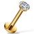 Tytanowy złoty labret kamieniem moissanite
