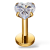 Tytanowy labret kamieniem moissanite w kształcie serca