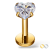 Tytanowy labret kamieniem moissanite w kształcie serca