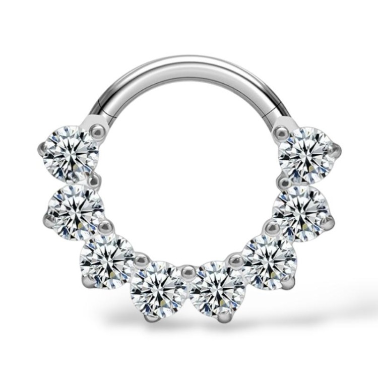Clicker Tytanowy z cyrkoniami na froncie