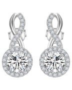 Srebrne eleganckie kolczyki z moissanite - SREBRO 925