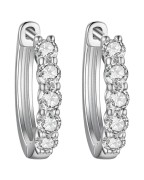 Srebrne kolczyki z moissanite w rzędzie - SREBRO 925