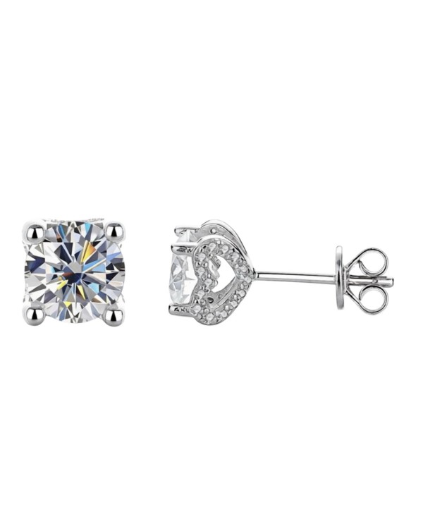 Srebrne kolczyki sztyfty z moissanite - SREBRO 925