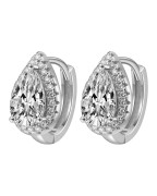Srebrne kolczyki łezka z moissanite