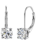 Srebrne klasyczne kolczyki z moissanite - SREBRO 925