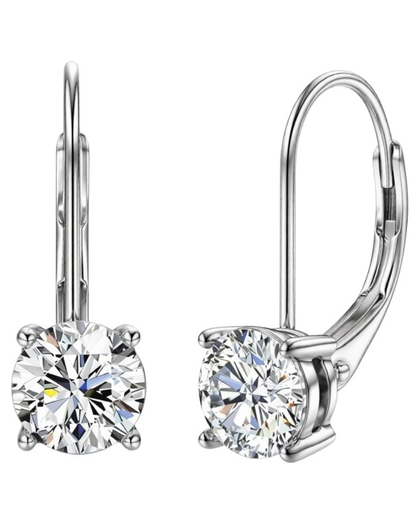 Srebrne klasyczne kolczyki z moissanite - SREBRO 925