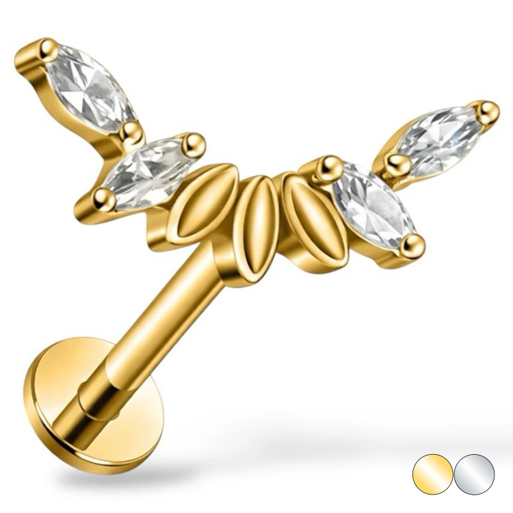 Kolczyk labret ozdobny cluster
