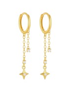 Kolczyki typu clicker z gwiazdkami - SREBRO 925