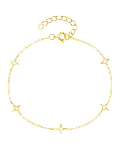 Bransoletka złota z gwiazdakmi - SREBRO 925