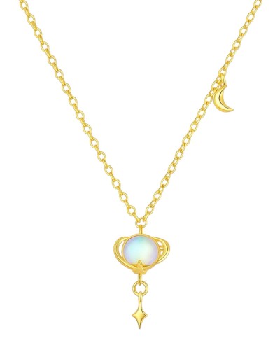 Naszyjnik złoty z planetą i księżycem - SREBRO 925