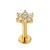 Labret z kwiatowym moissanite - ZŁOTO 585