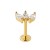Labret 3 cyrkonie łezki Push Pin - ZŁOTO 585