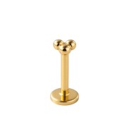 Labret Push Pin potrójna kulka – ZŁOTO 585